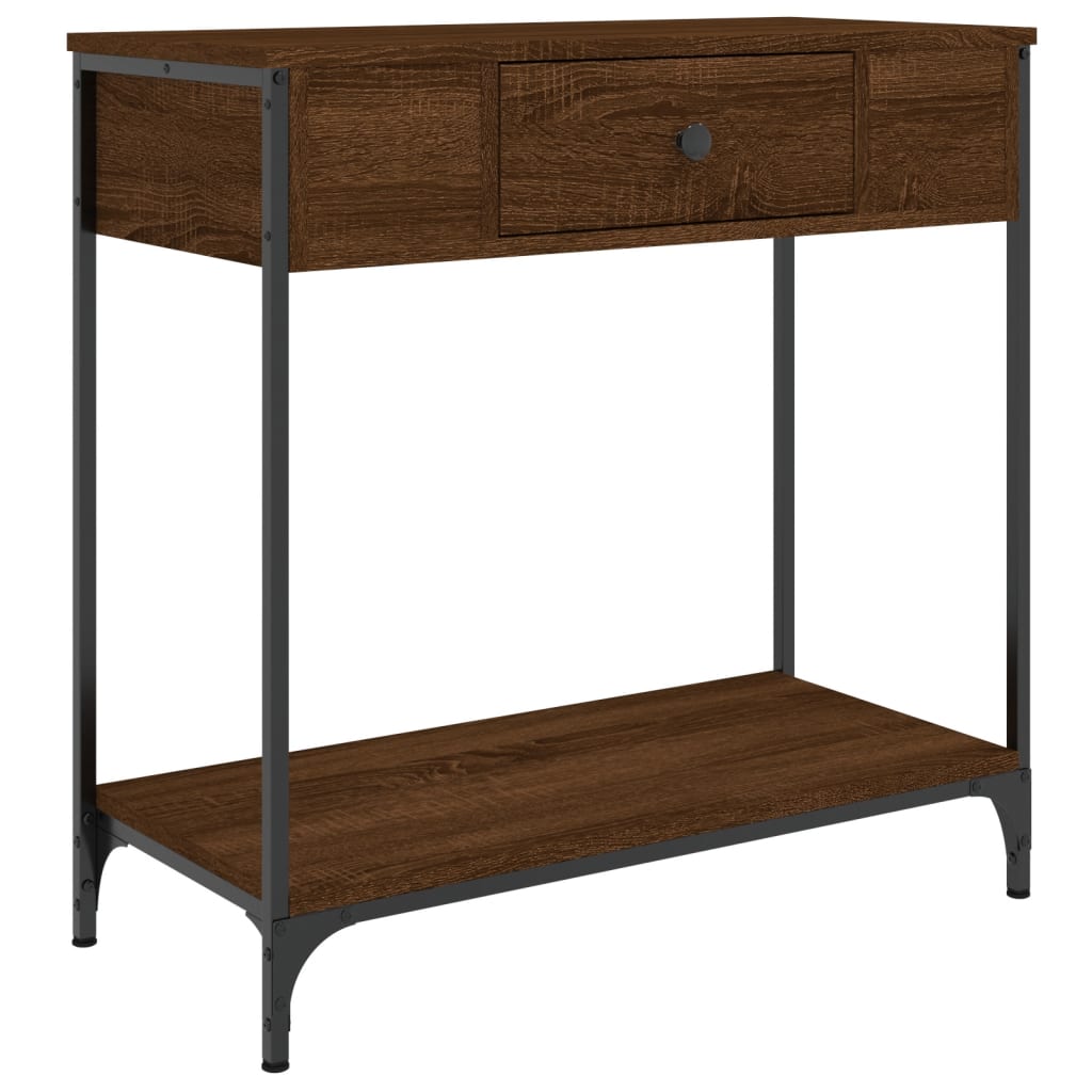 Console Table Brown Oak 75x34.5x75 cm Engineered Wood
