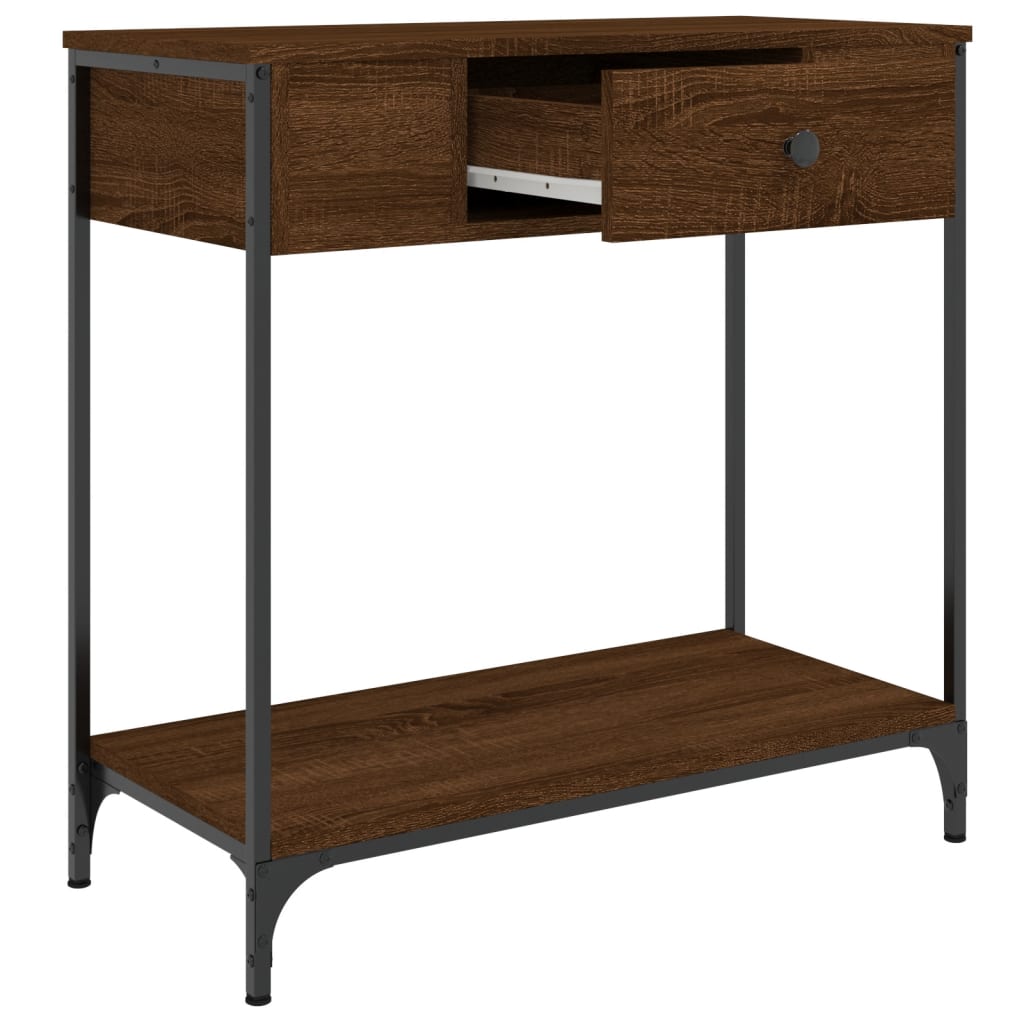 Console Table Brown Oak 75x34.5x75 cm Engineered Wood
