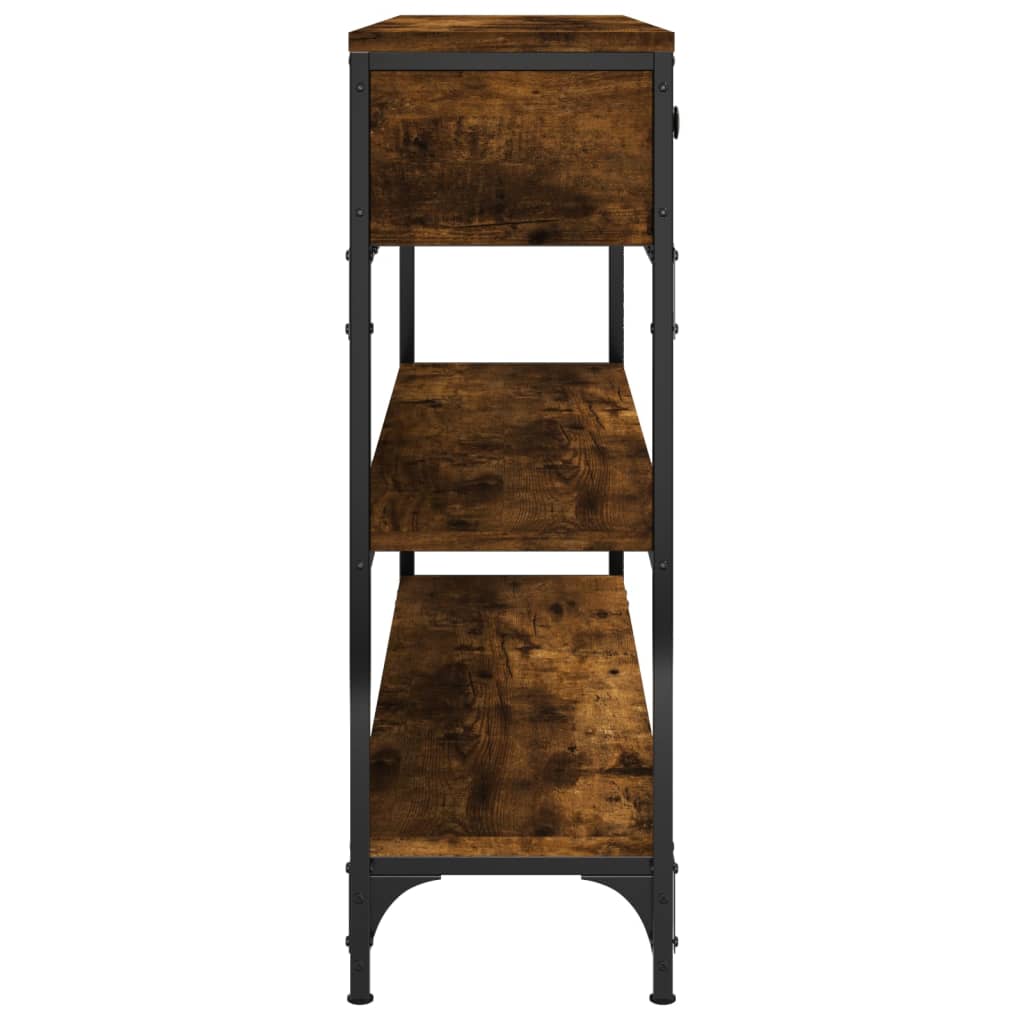 Console Table Smoked Oak 100x25x75 cm Engineered Wood