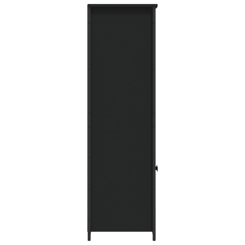 Modern Wooden Highboard Storage Cabinet Unit With 2 Doors & Open Shelves Wood