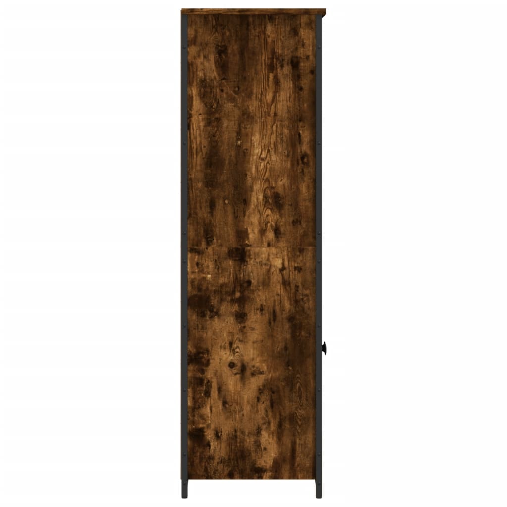 Modern Wooden Highboard Storage Cabinet Unit With 2 Doors & Open Shelves Wood