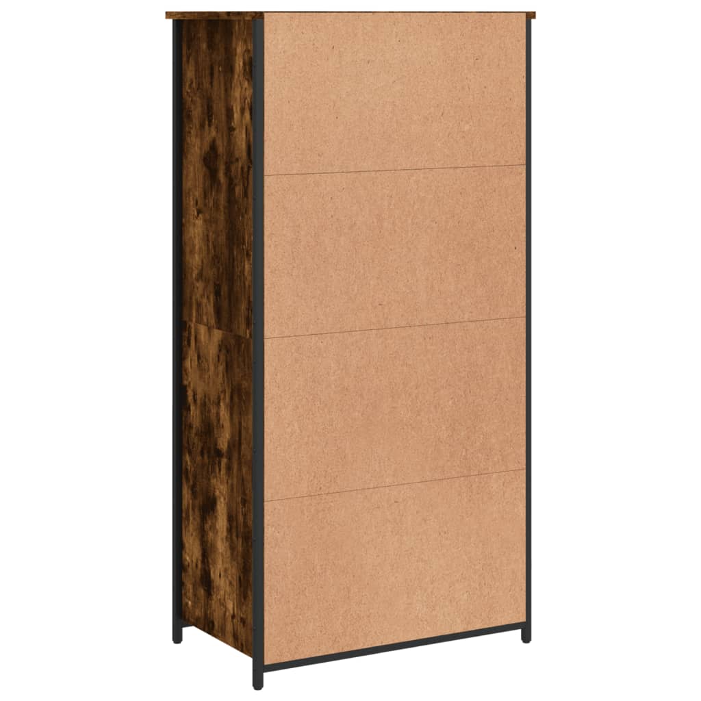 Modern Wooden Highboard Storage Cabinet Unit With 2 Doors & Open Shelves Wood