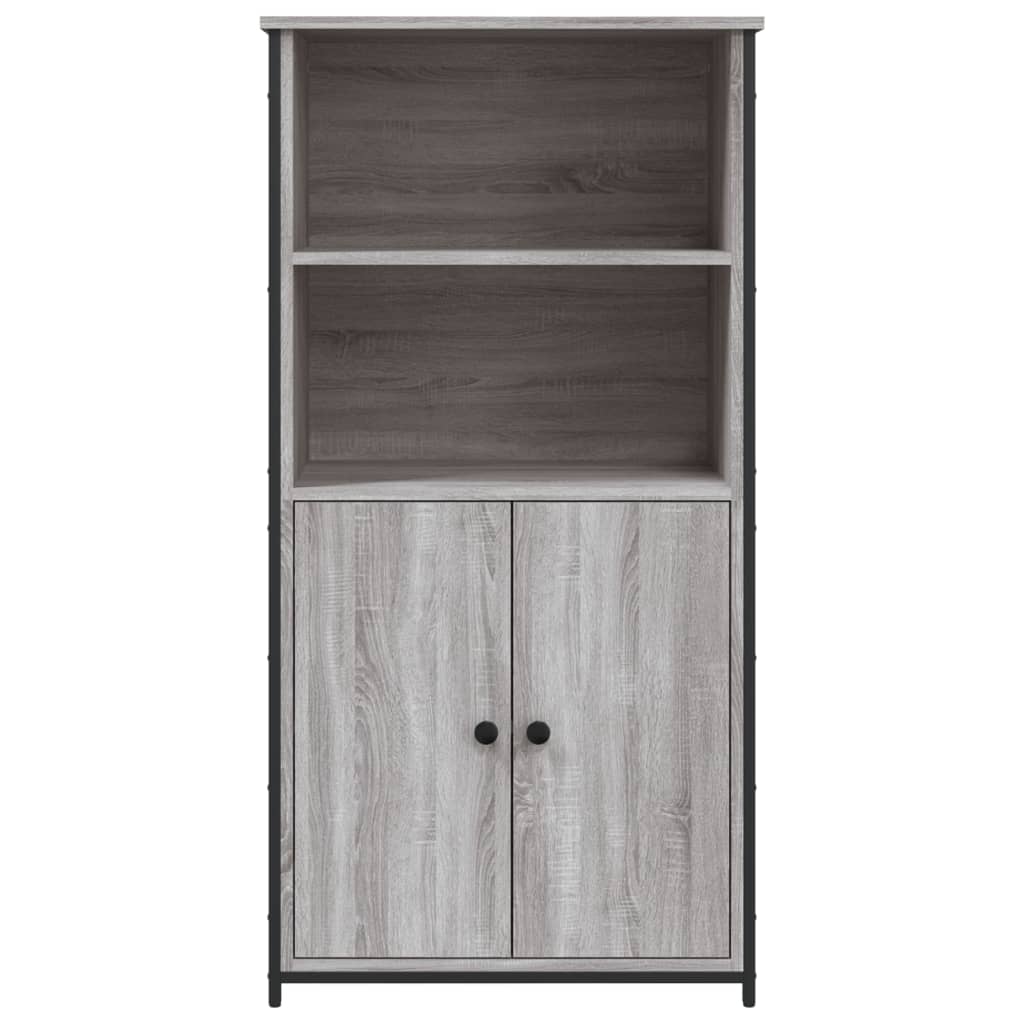 Modern Wooden Highboard Storage Cabinet Unit With 2 Doors & Open Shelves Wood