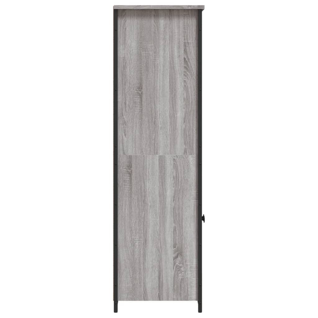 Modern Wooden Highboard Storage Cabinet Unit With 2 Doors & Open Shelves Wood