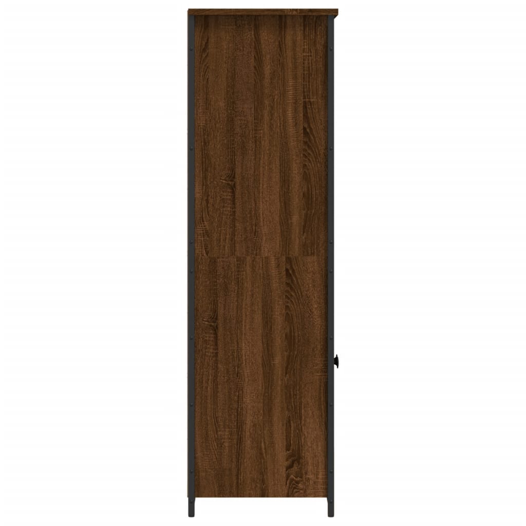 Modern Wooden Highboard Storage Cabinet Unit With 2 Doors & Open Shelves Wood
