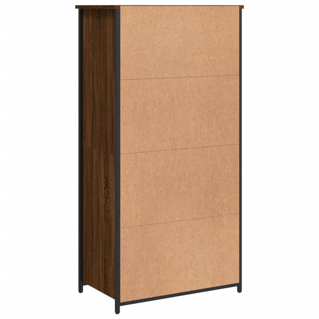 Modern Wooden Highboard Storage Cabinet Unit With 2 Doors & Open Shelves Wood
