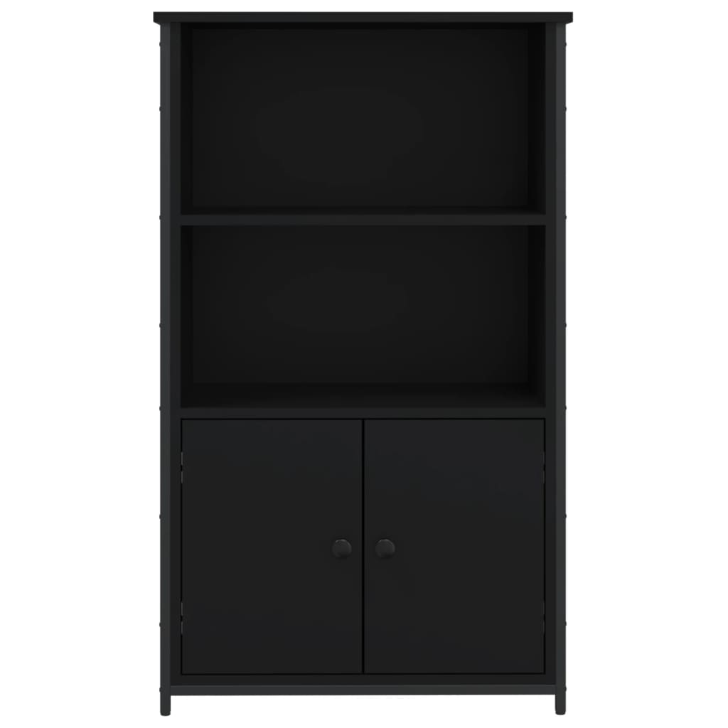 Industrial Wooden Highboard Storage Cabinet Unit With 2 Doors & Open Shelves Wood