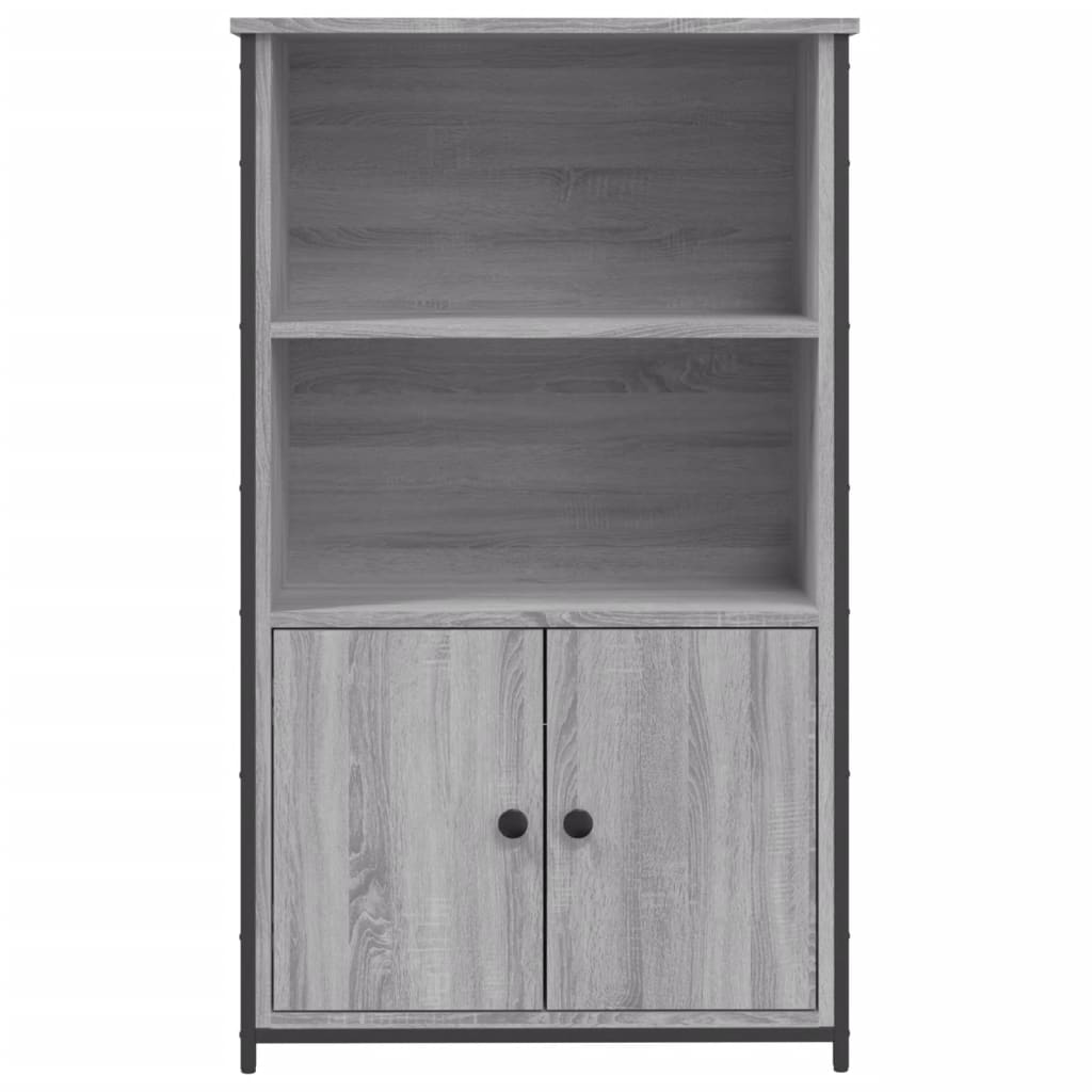 Industrial Wooden Highboard Storage Cabinet Unit With 2 Doors & Open Shelves Wood