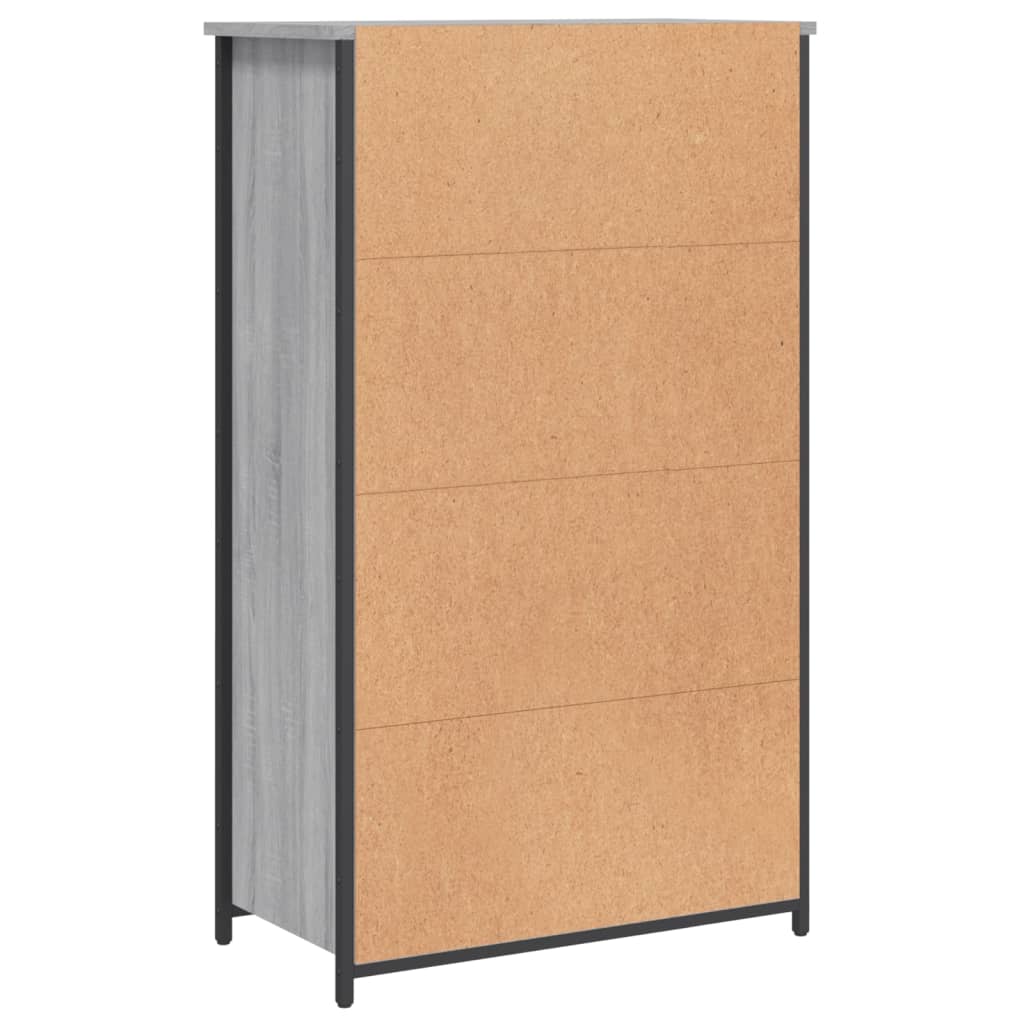 Industrial Wooden Highboard Storage Cabinet Unit With 2 Doors & Open Shelves Wood