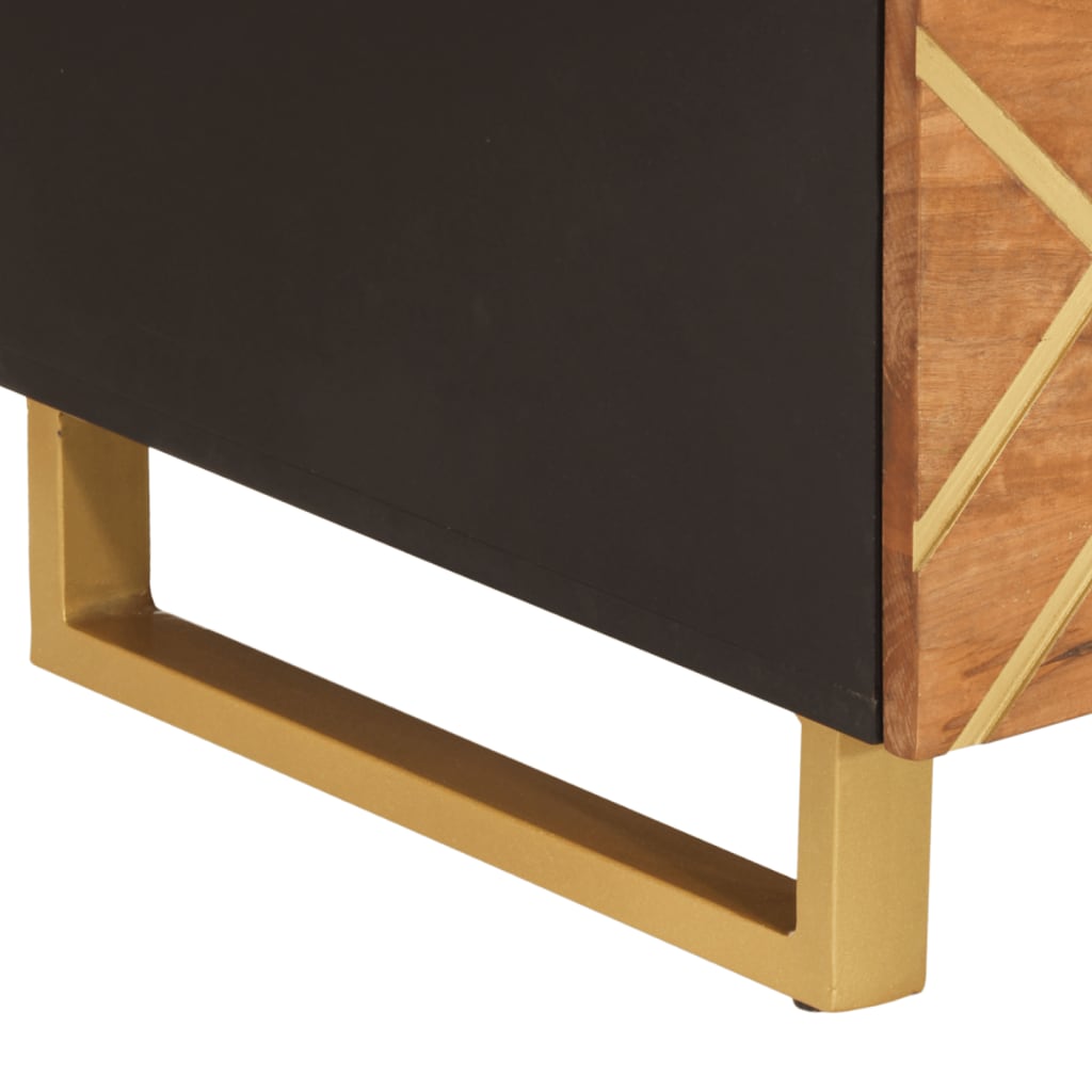 Coffee Table Brown and Black 100x54x40 cm Solid Wood Mango
