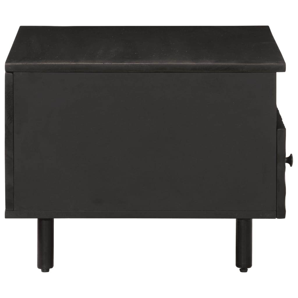 Coffee Table Black 80x54x40 cm Solid Wood Mango