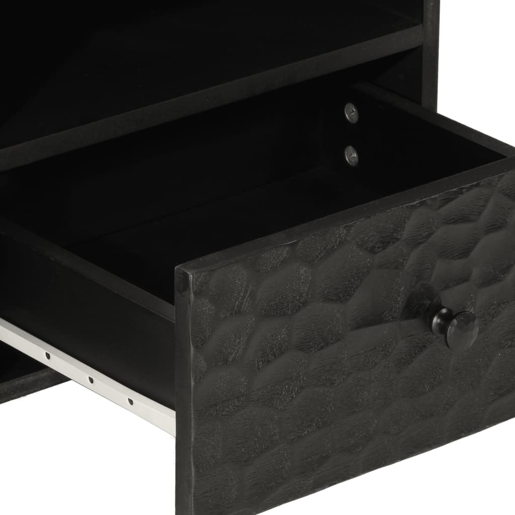 Coffee Table Black 80x54x40 cm Solid Wood Mango
