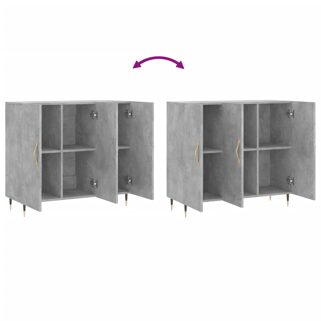 Sideboard Concrete Grey 90x34x80 cm Engineered Wood