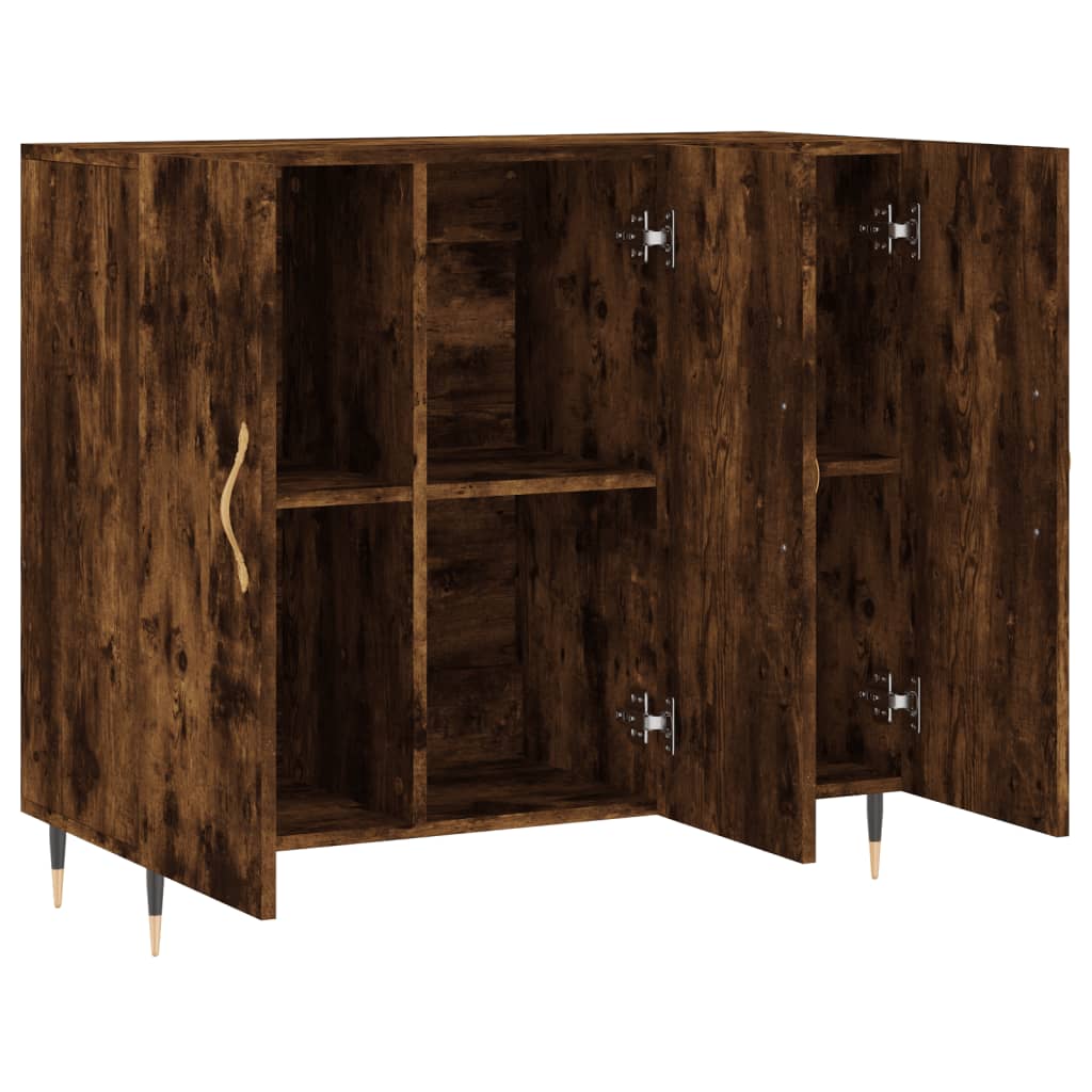 Sideboard Smoked Oak 90x34x80 cm Engineered Wood