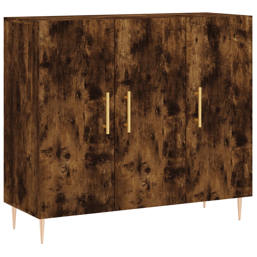 Sideboard Smoked Oak 90x34x80 cm Engineered Wood