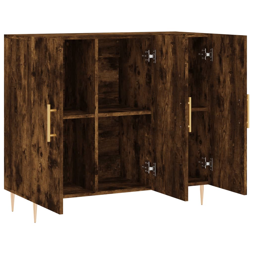 Sideboard Smoked Oak 90x34x80 cm Engineered Wood