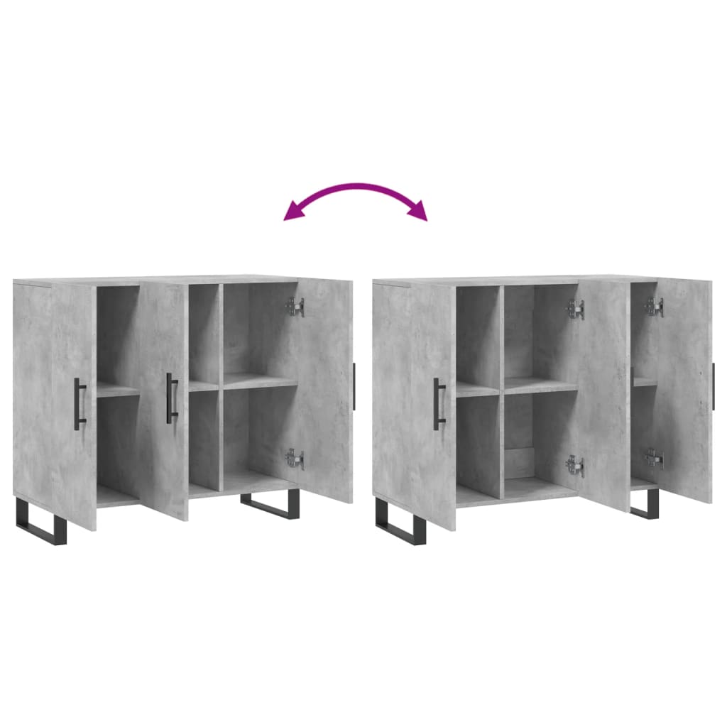 Sideboard Concrete Grey 90x34x80 cm Engineered Wood