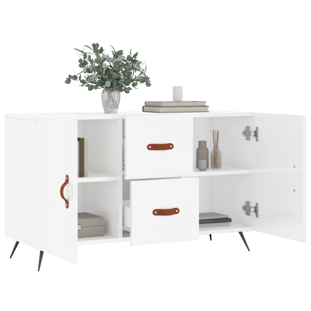 Sideboard High Gloss White 100x36x60 cm Engineered Wood