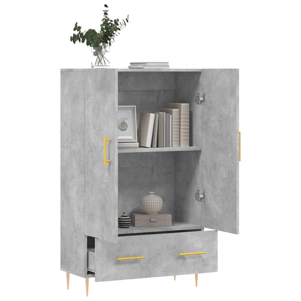 Highboard Concrete Grey 69.5x31x115 cm Engineered Wood