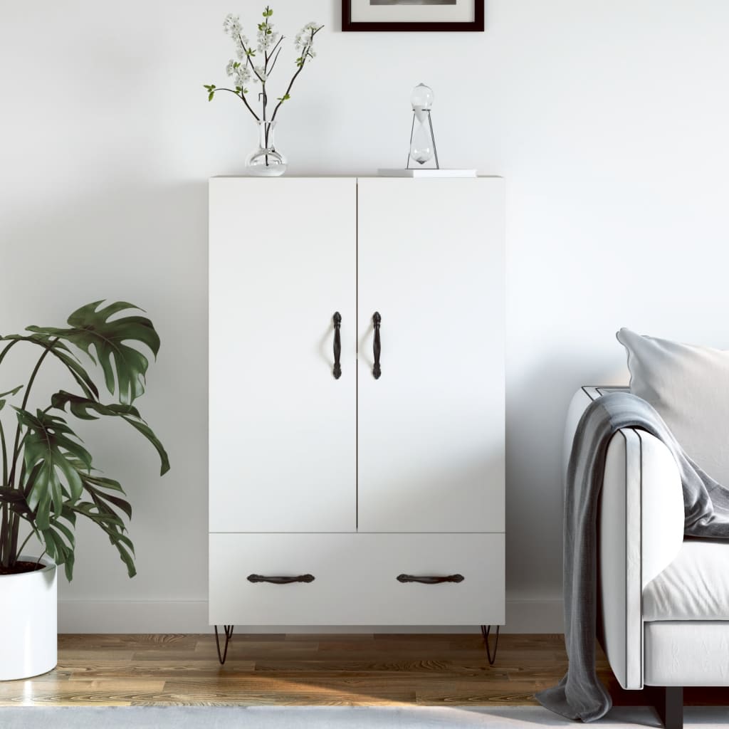 Highboard White 69.5x31x115 cm Engineered Wood
