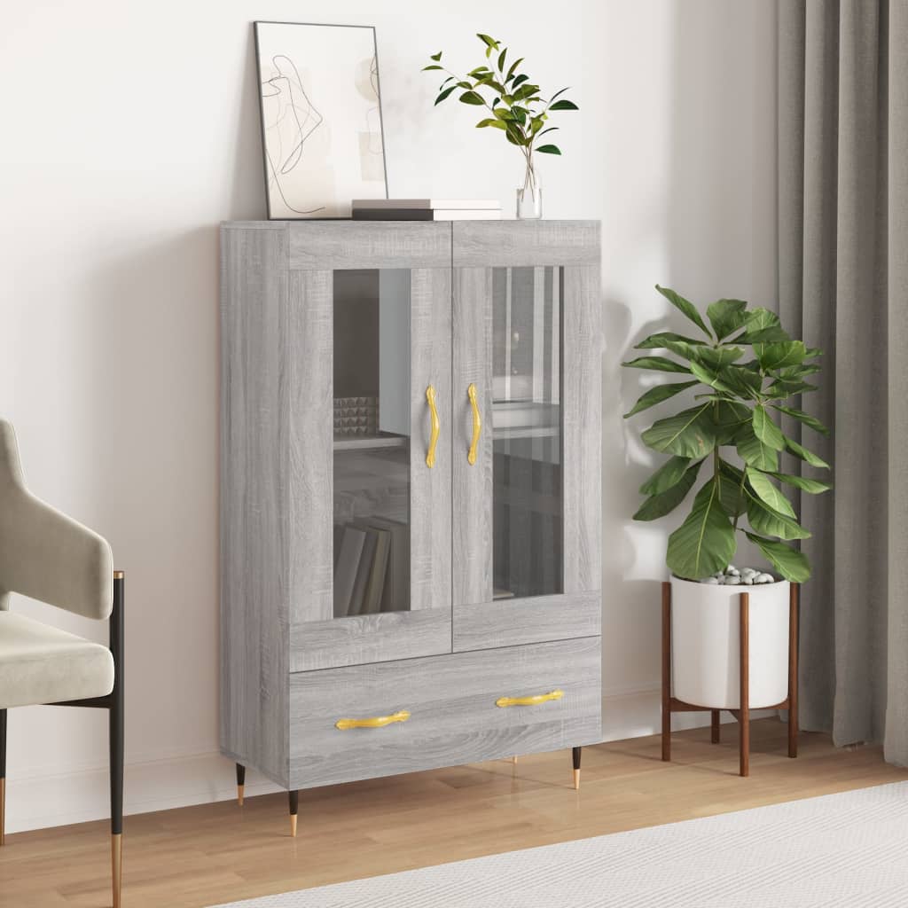 Highboard Grey Sonoma 69.5x31x115 cm Engineered Wood