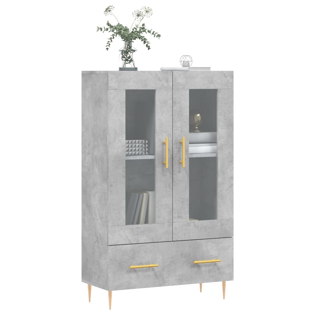Highboard Concrete Grey 69.5x31x115 cm Engineered Wood