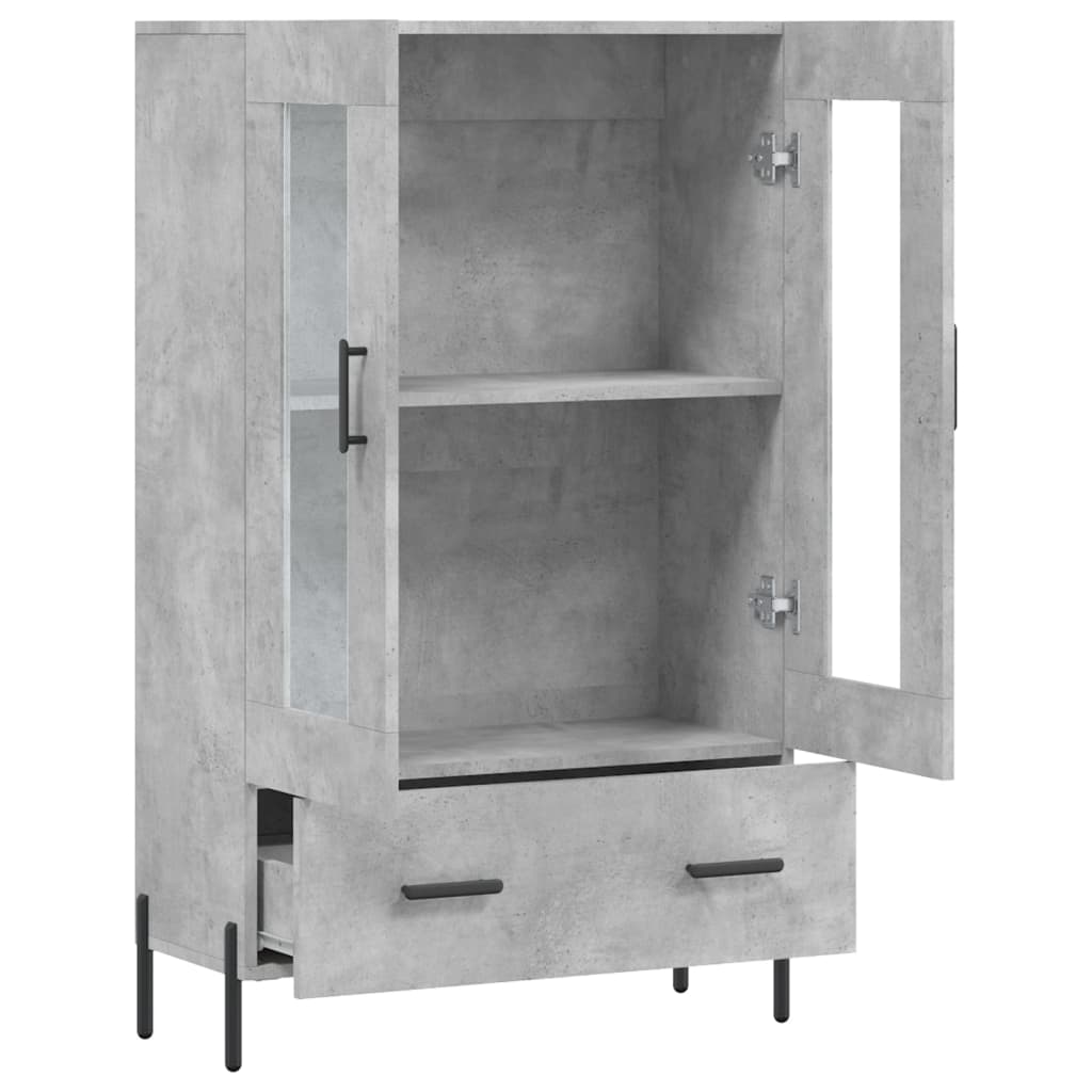 Highboard Concrete Grey 69.5x31x115 cm Engineered Wood