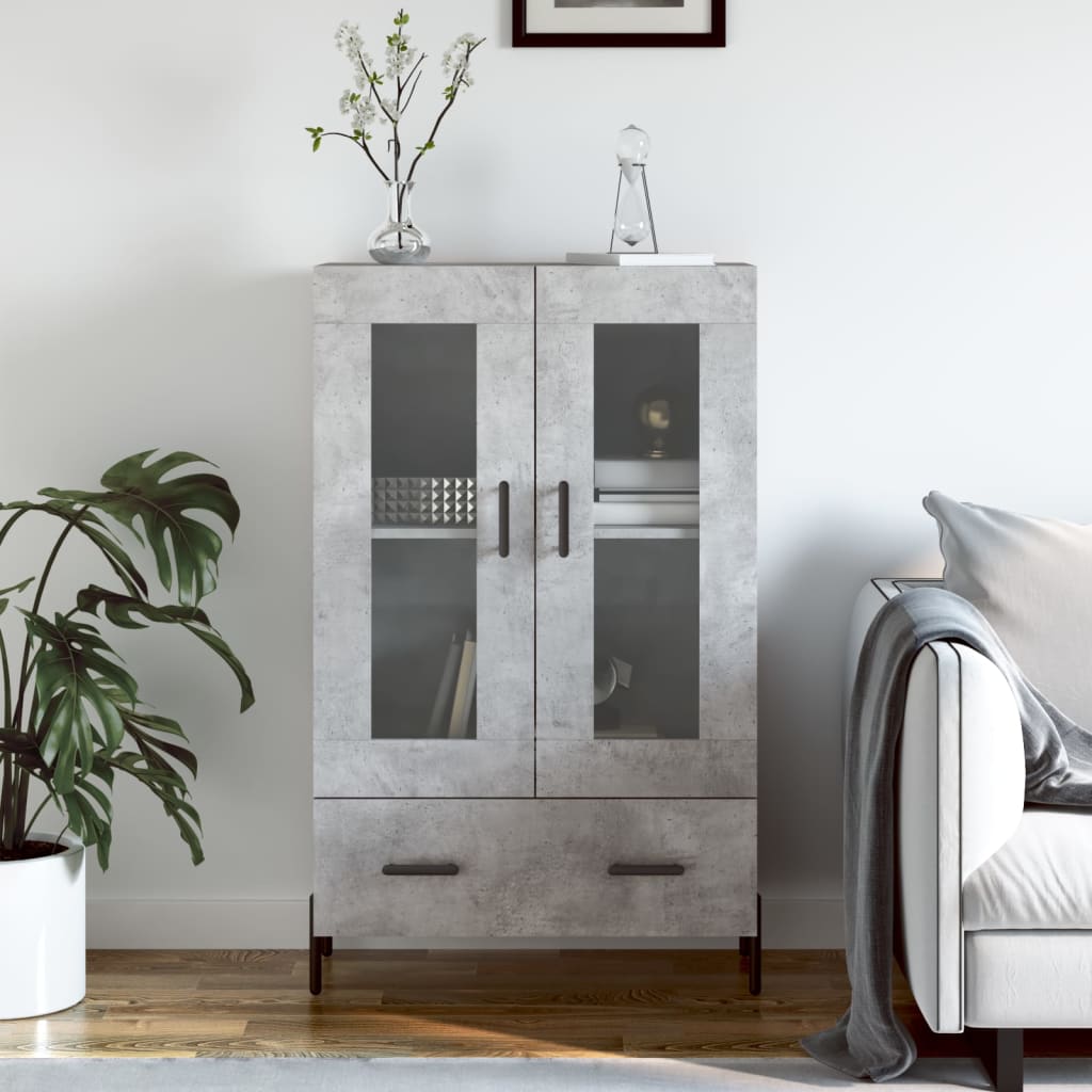 Highboard Concrete Grey 69.5x31x115 cm Engineered Wood