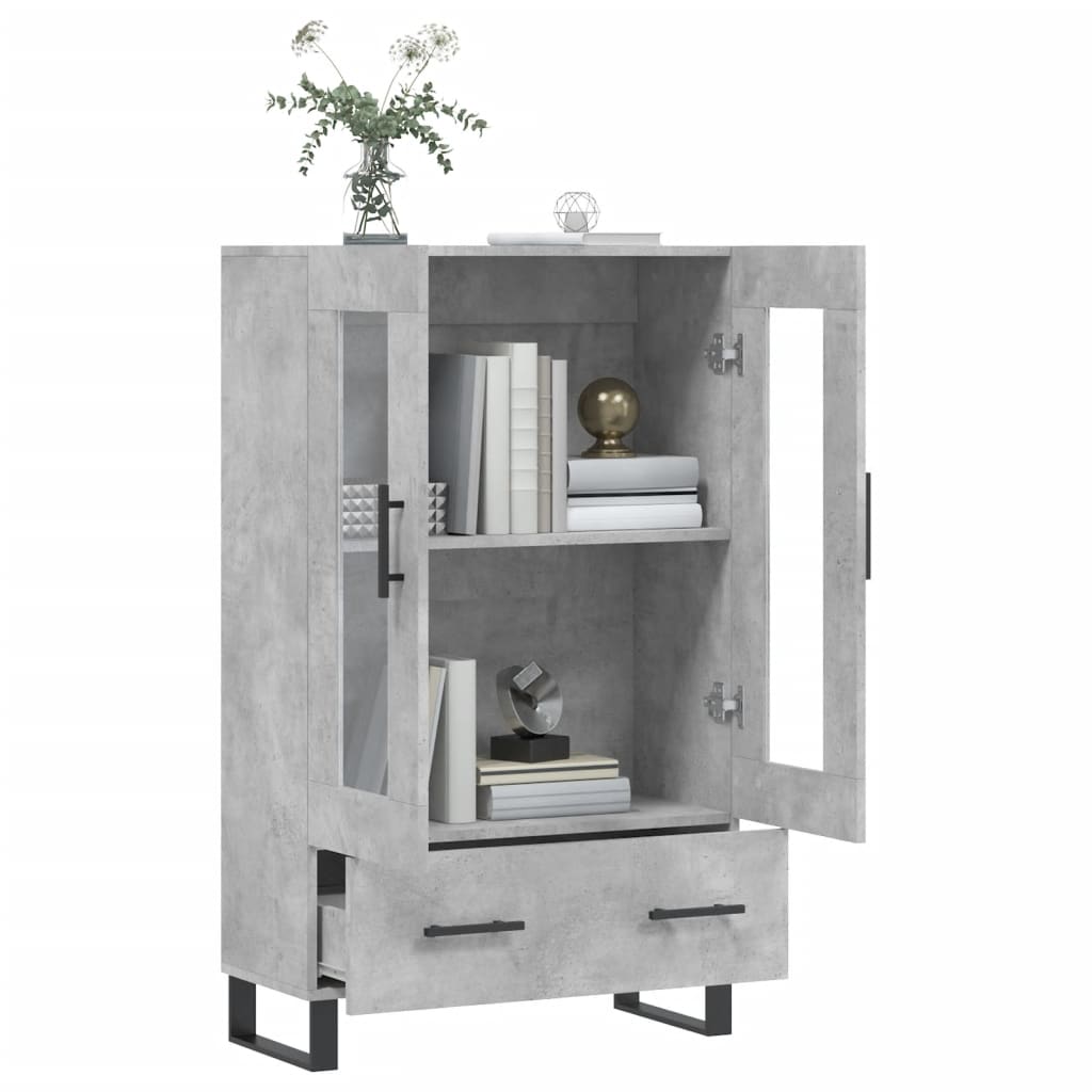 Highboard Concrete Grey 69.5x31x115 cm Engineered Wood