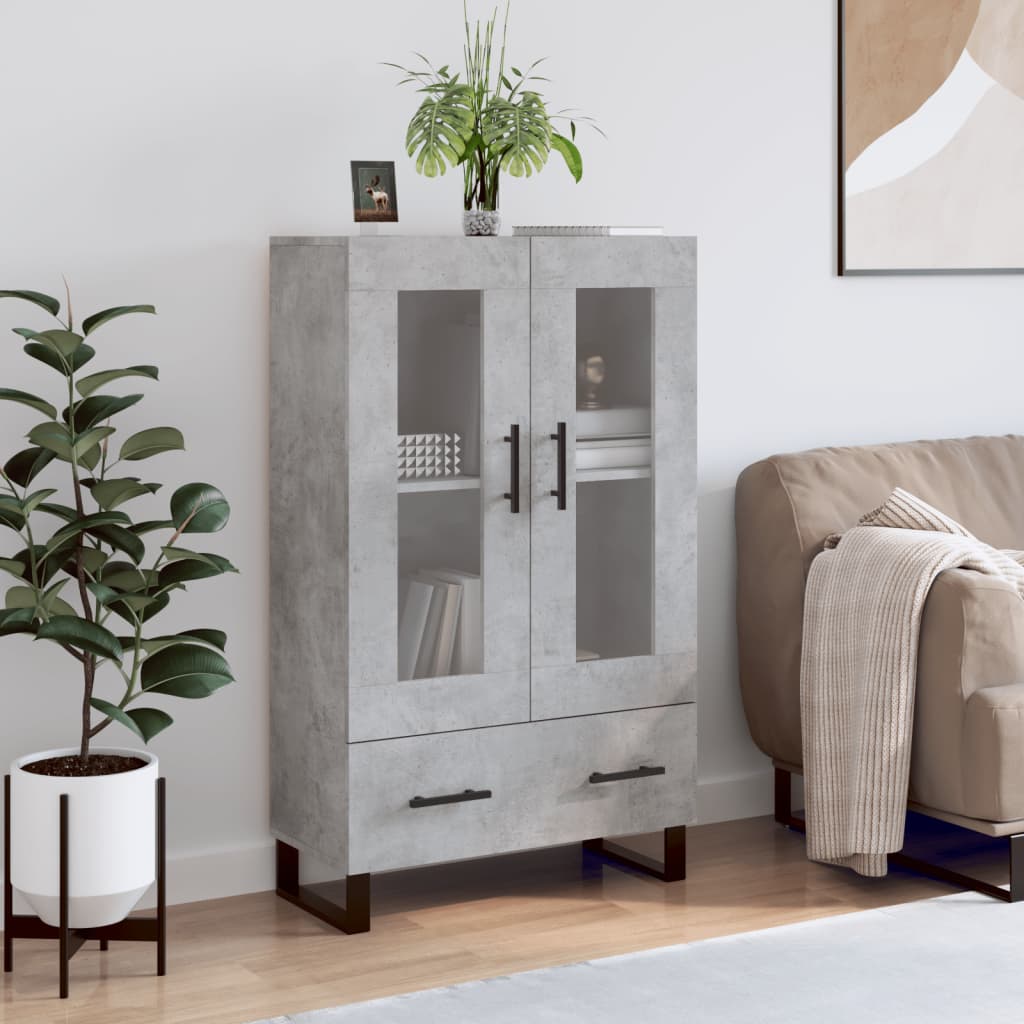 Highboard Concrete Grey 69.5x31x115 cm Engineered Wood