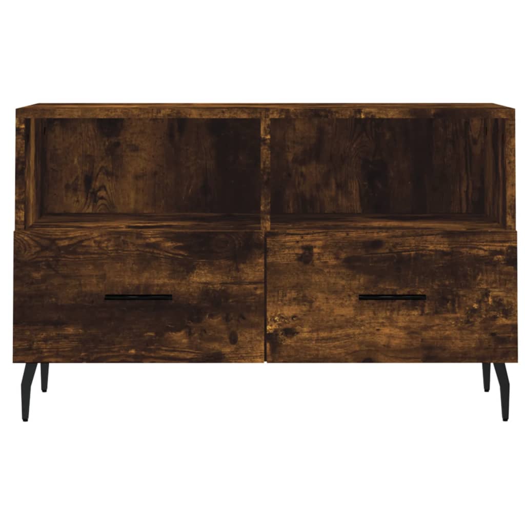 TV Cabinet Smoked Oak 80x36x50 cm Engineered Wood