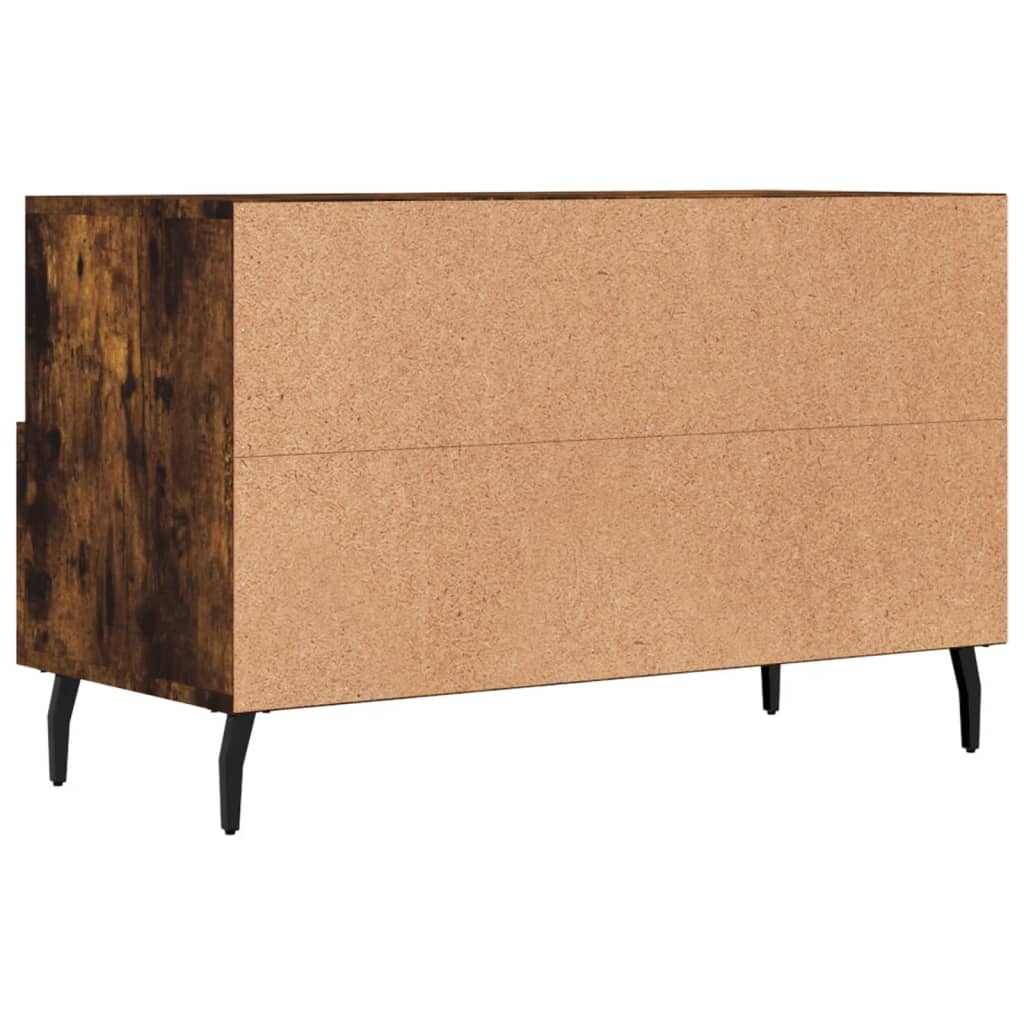 TV Cabinet Smoked Oak 80x36x50 cm Engineered Wood