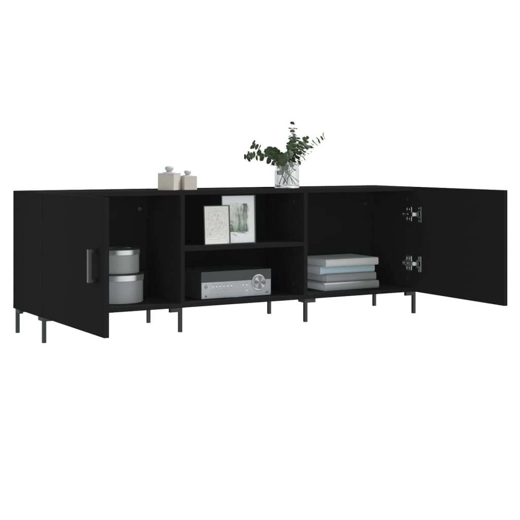 Modern Wooden TV Tele Stand Unit Media Cabinet With 2 Doors & Storage Shelf