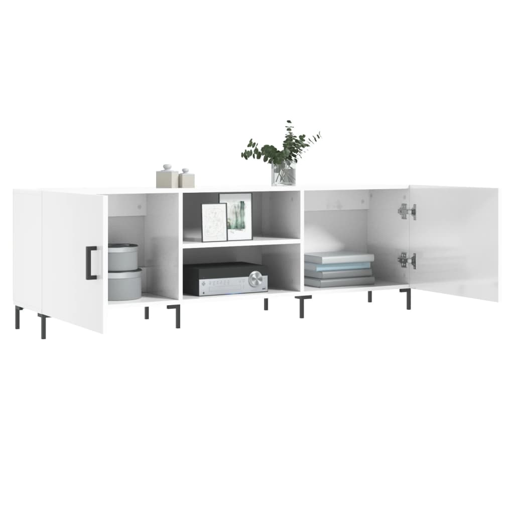 Modern Wooden TV Tele Stand Unit Media Cabinet With 2 Doors & Storage Shelf