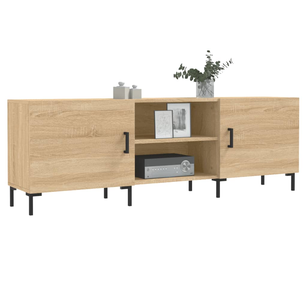 Modern Wooden TV Tele Stand Unit Media Cabinet With 2 Doors & Storage Shelf