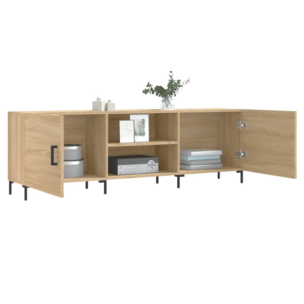 Modern Wooden TV Tele Stand Unit Media Cabinet With 2 Doors & Storage Shelf