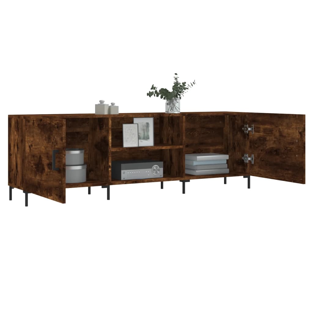 TV Cabinet Smoked Oak 150x30x50 cm Engineered Wood