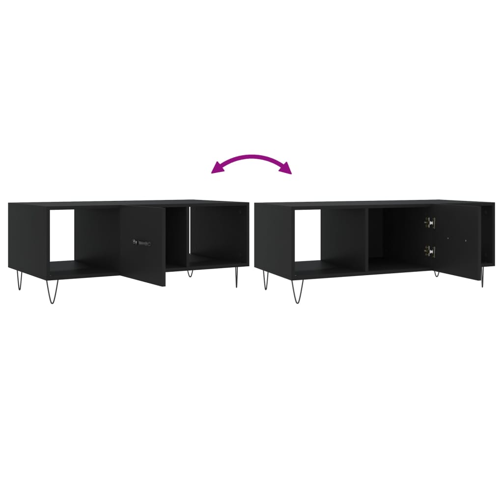 Coffee Table Black 102x50x40 cm Engineered Wood