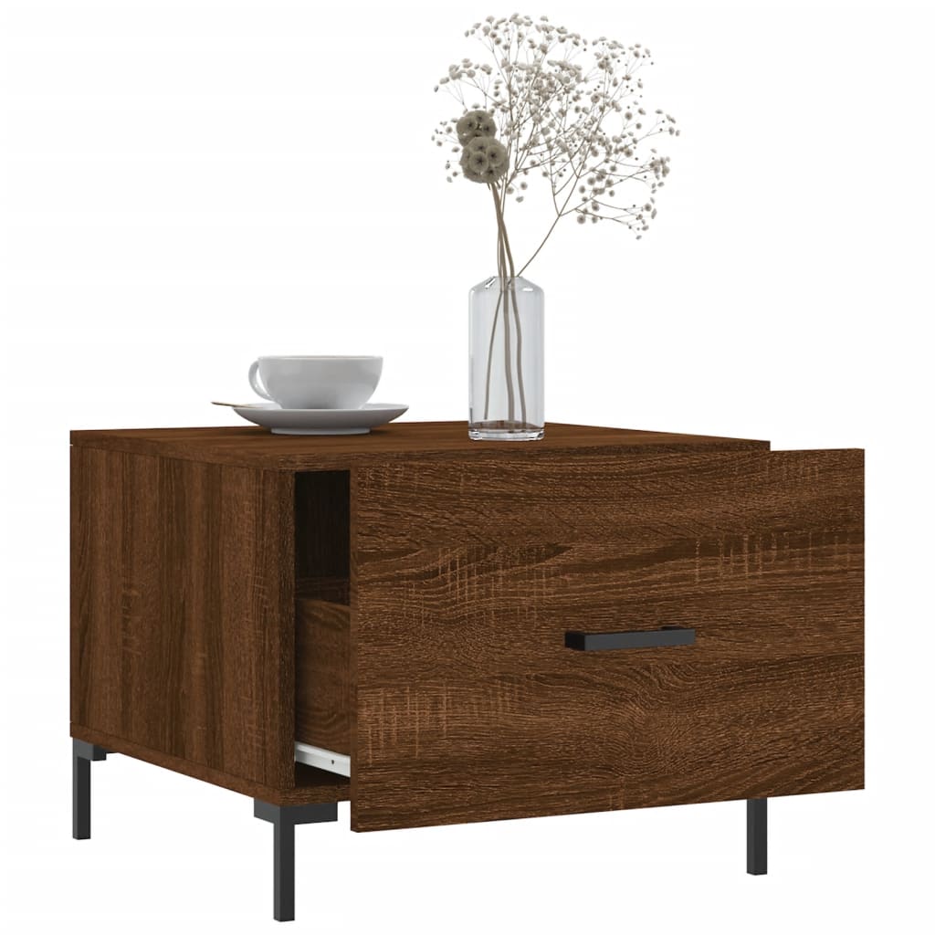 Coffee Table Brown Oak 50x50x40 cm Engineered Wood