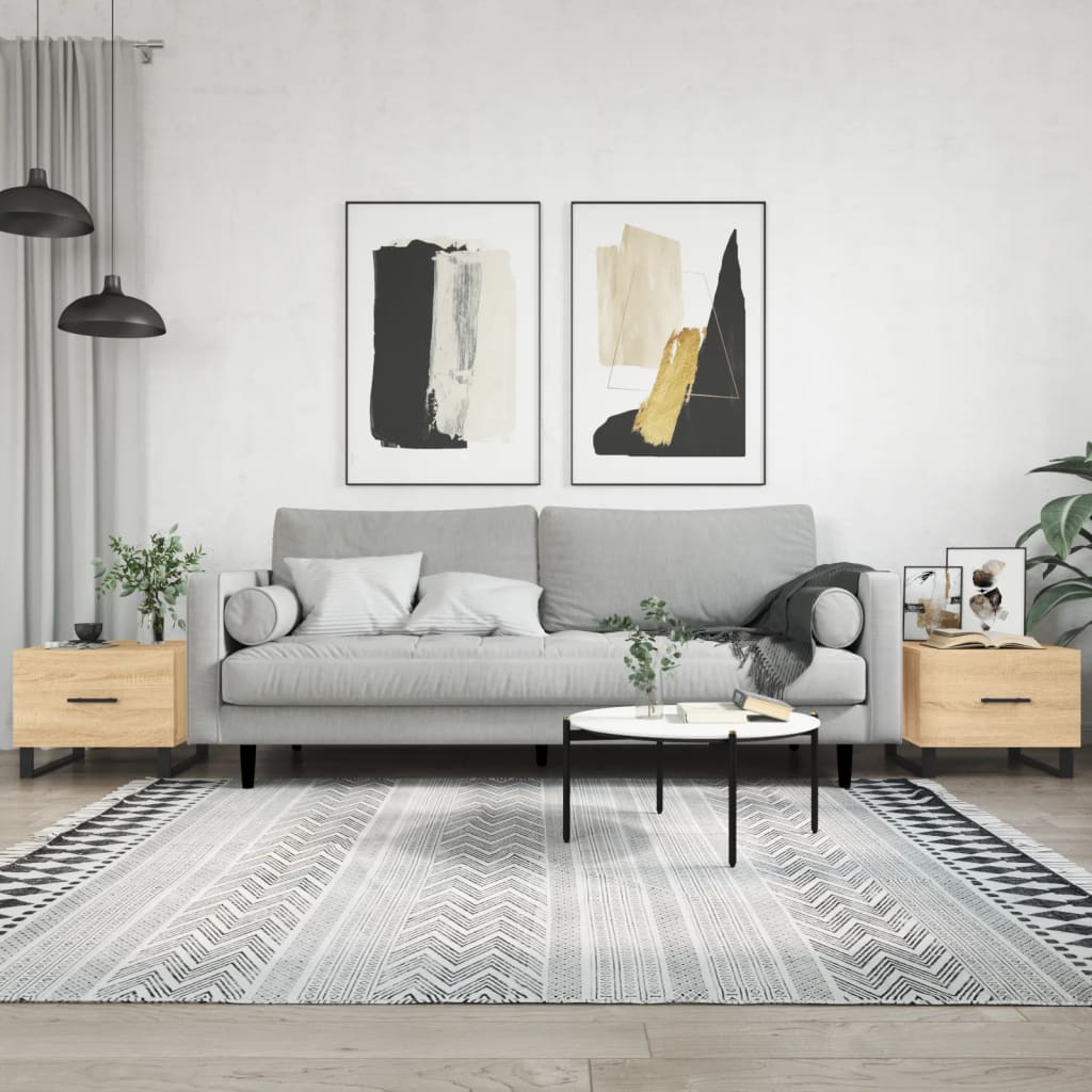 Coffee Tables 2 pcs Sonoma Oak 50x50x40 cm Engineered Wood
