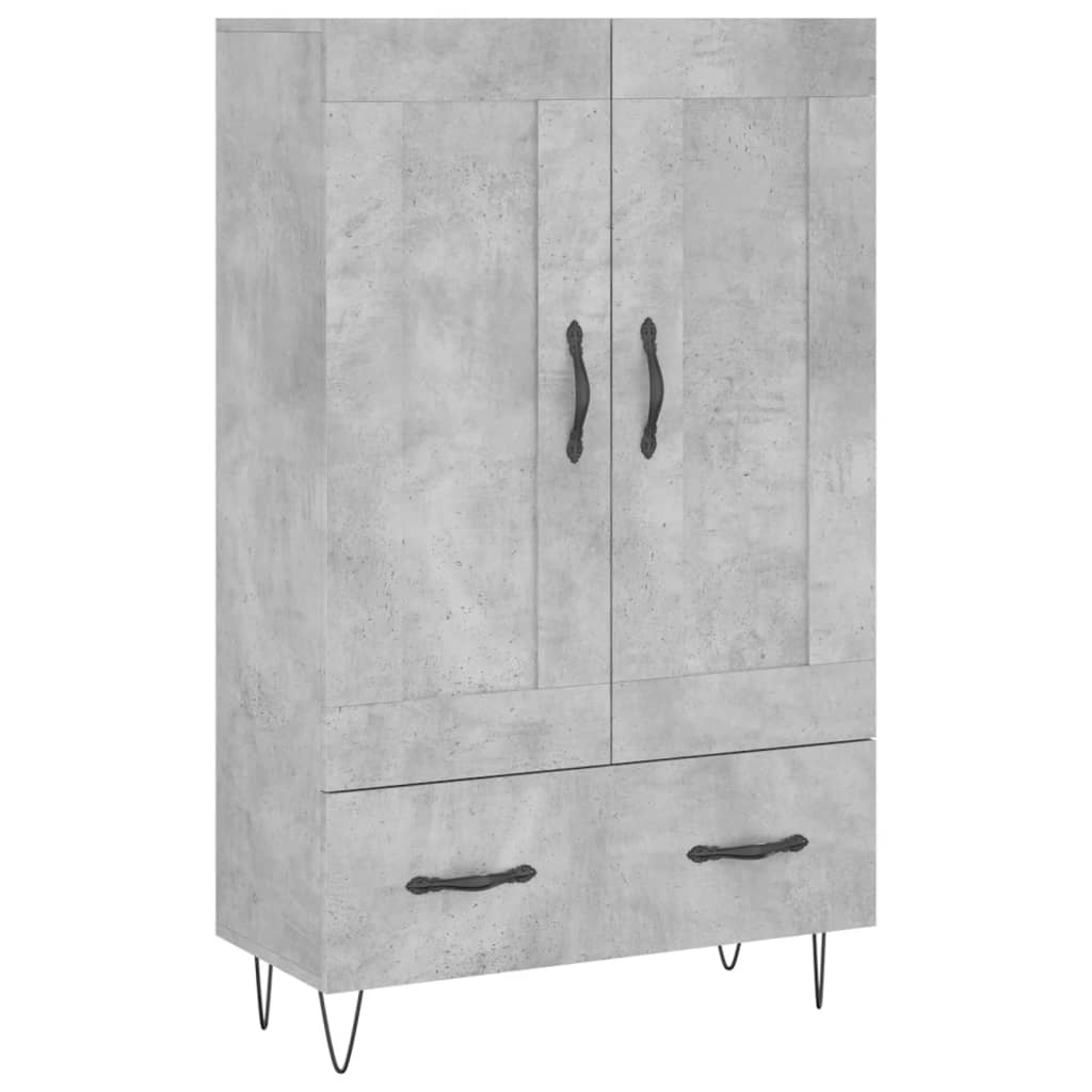 Modern Wooden Highboard Storage Cabinet Unit With Lower Drawer & 2 Doors Wood
