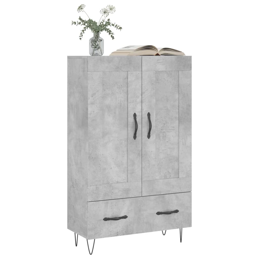 Modern Wooden Highboard Storage Cabinet Unit With Lower Drawer & 2 Doors Wood