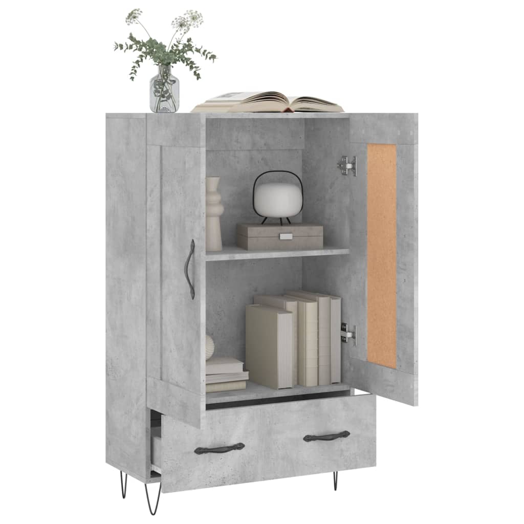 Modern Wooden Highboard Storage Cabinet Unit With Lower Drawer & 2 Doors Wood
