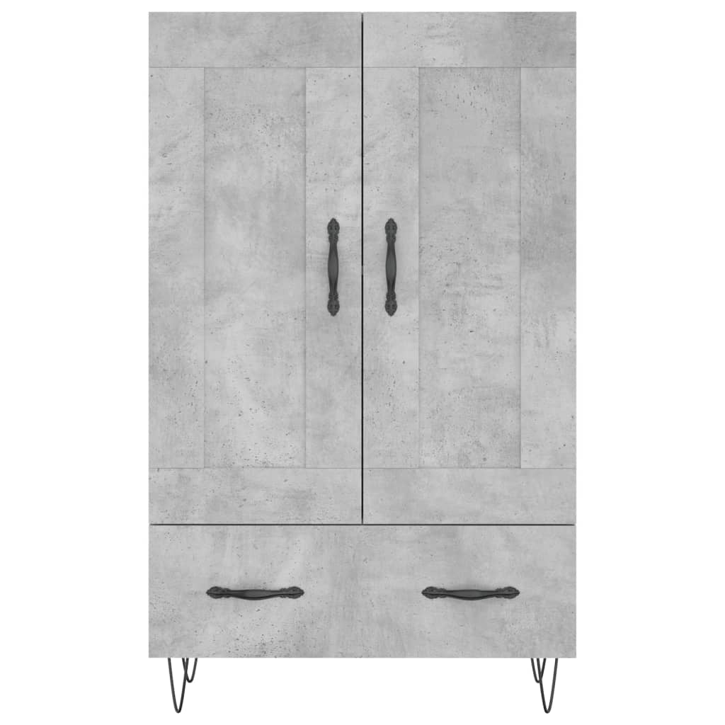 Modern Wooden Highboard Storage Cabinet Unit With Lower Drawer & 2 Doors Wood