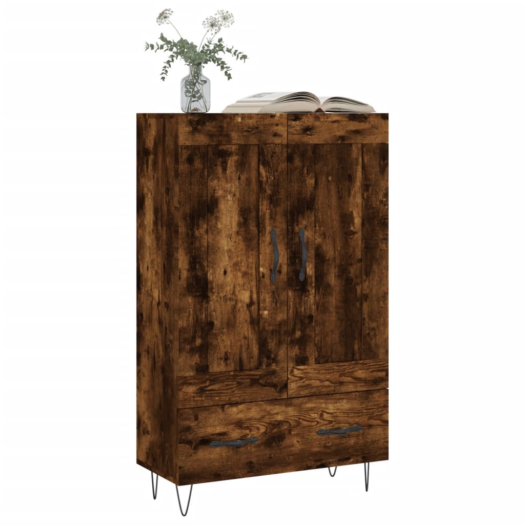 Modern Wooden Highboard Storage Cabinet Unit With Lower Drawer & 2 Doors Wood