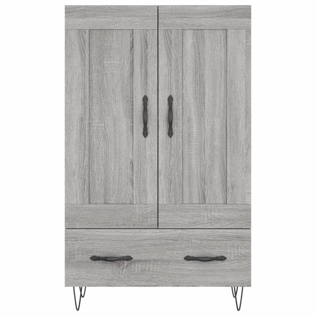 Modern Wooden Highboard Storage Cabinet Unit With Lower Drawer & 2 Doors Wood