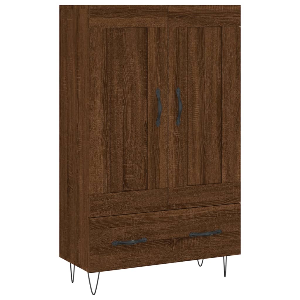 Modern Wooden Highboard Storage Cabinet Unit With Lower Drawer & 2 Doors Wood