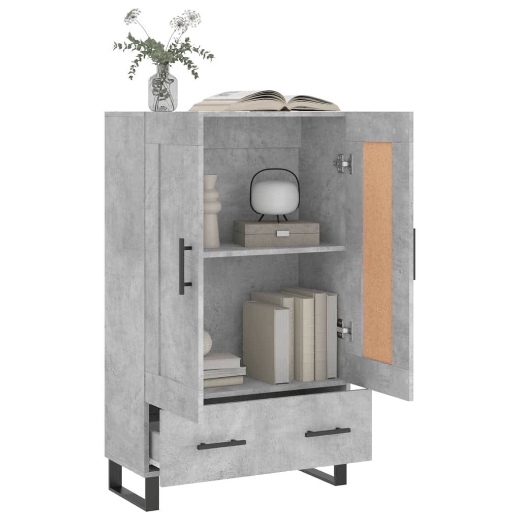 Highboard Concrete Grey 69.5x31x115 cm Engineered Wood