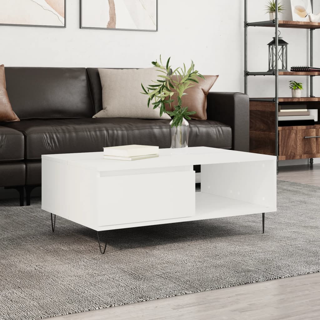 Coffee Table White 90x60x35 cm Engineered Wood