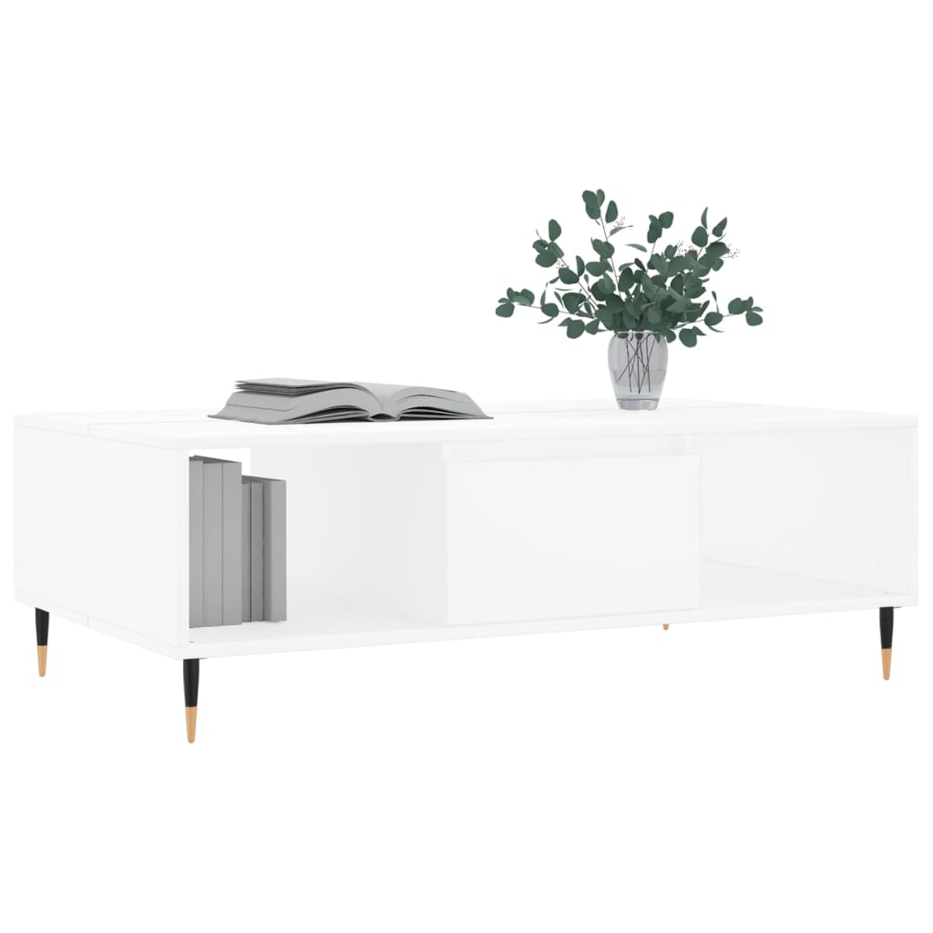 Modern Wooden Living Room Coffee Table With Open Storage Space & 1 Door Wood